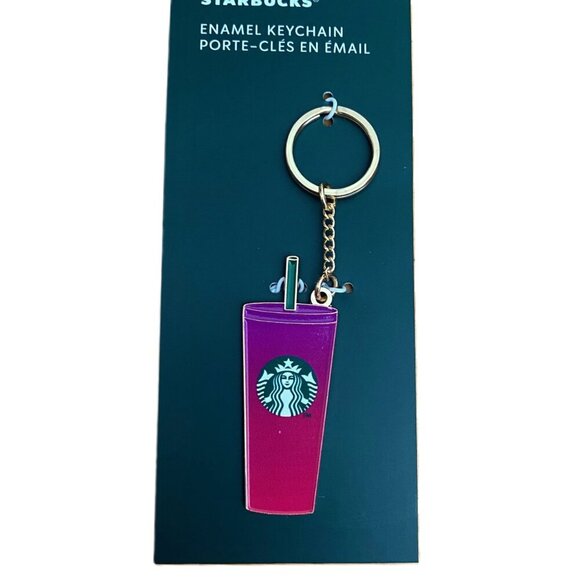 Starbucks Summer 2024 Europe exclusive cold drink enamel key chain NWT - Picture 6 of 10